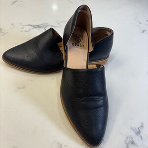 BEAST FASHION Women's Black Leather Loafers